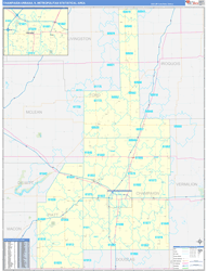 Champaign-Urbana Metro Area Wall Map Basic Style 2026